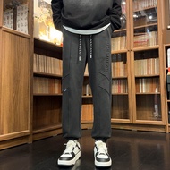 Casual Loose Match All-Season Trousers with Letter Imprint Male 3/4 Length