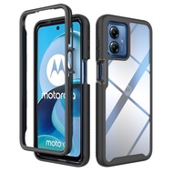 Case for Motorola Moto G14,360 Full Body Coverage Hard PC+Soft Silicone TPU Heavy Duty Shockproof Defender Phone Protective Cover
