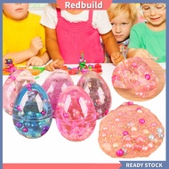 redbuild|  DIY Slime Toy Stretchy Non-sticky Egg Style Faux Pearl Crystal Cloud Anti-stress Vent Toys Colorful Transparent Slime Clay Playing Toys Kid Toy Gift