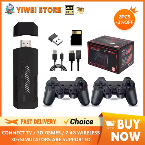 X2 Plus GD10 Pro 4K Game Stick New 3D HD 2.4G Retro Video Game Console Wireless Controller TV 50 Emu