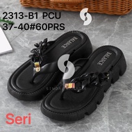 Imported Women's Flip-flops with Chain Model, Soft, Lightweight, Anti-Slip Rubber Material Balance 2