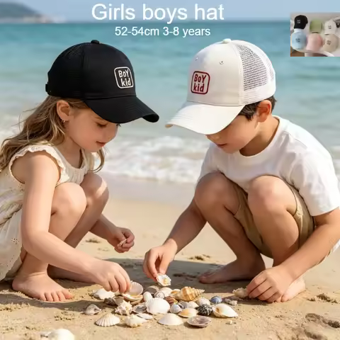Kids Mesh Sun Hat 52-54cm 3-8 Years Boys Protection Duckbill Cap Baby Girls Summer Visor Hat Basebal