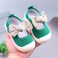 Giày Vải Canvas Cho Bé - Giày Đế Mềm Chống Trượt Thoáng Khí Giày Đính Nơ Kiểu Dán - G03