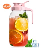 64oz Glass  Jar Pitcher with Lid,2 Quart Airtight Glass Water Jug,Leakproof Wide Mouth  Jar Pitcher