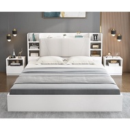 Modern Home Tatami Storage Bed Frame Durable Wood Bed With Headboard Storage Thickened Material Katil Tatami Tatami Bed