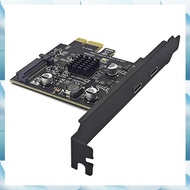 (WJRN) New 2Port TYPE-C PCIE Card PCI Express 3.0 X1 to Dual USB-C Expansion Card Power USB3.2 Gen2