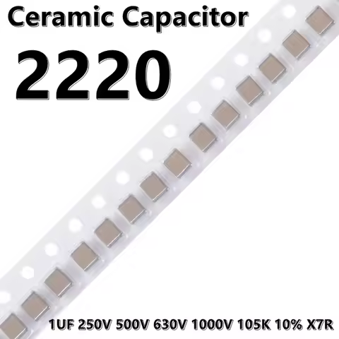 (2pcs) 2220 1UF 250V 500V 630V 1000V 105K 10% X7R 5750 SMD Ceramic Capacitor