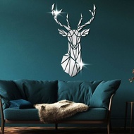 1 Set Deer Head 3D Mirror Wall Sticker