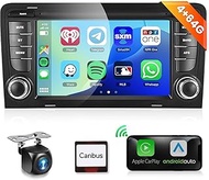 Podofo 4G 64G Car Stereo for Audi A3 S3 RS3 Radio with Wireless Carplay DSP 32EQ,7 inch IPS Touch Sc