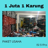 Paket usaha isi 51 pcs kaos distro 1 karung baju pria murah