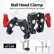 Andoer Ball Head Clamp Magic Arm Camera 1/ 4 Thread for LED Light