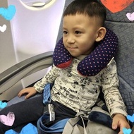 波點迷你充氣頸枕 - 小孩專用 - 海軍藍色