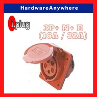 Industrial Panel Mounted Socket Outlet - 380V Red [16AMP/ 32AMP] 3P+ N+ E