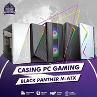 Baru CASING PC GAMING BLACK PANTHER | M-ATX | RGB Front Panel Include Fan RGB
