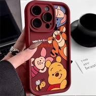 เคสสำหรับ Huawei Nova 5T 5i 7 9 Pro 9SE 7SE Y7A Y9S Y9 Prime 2019 Honor 8x X9 90 5G เคสมือถือการ์ตูนน่ารักมิกกี้เมาส์วินนี่ช้อนส้อมมีดหมีพูห์ไวน์แดงเคสหลังซิลิโคนกันกระแทกป้องกันกล้องคู่