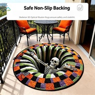 Halloween-Themed Optical-Illusion Rugs Home Decor Living Room Felt Carpet For Living Room