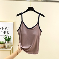Modal Strapless Tank Top สําหรับผู้หญิงที่มีแผ่นหน้าอกกวางในเดือนกรกฎาคมยี่ห้อเส้นใยเหนียวสีบริสุทธิ