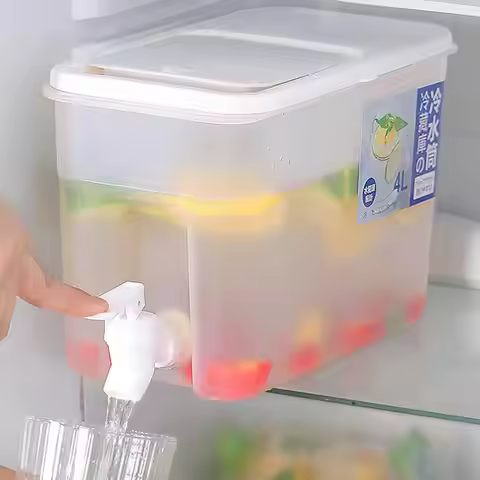 with Faucet Refrigerator Cold Kettle Plastic Fridge Water Container Multifunction Drink Dispenser La
