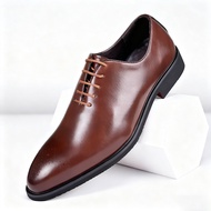 New store openingRetro classic mens leather shoes British Oxford shoes with pointed toes Breathable 