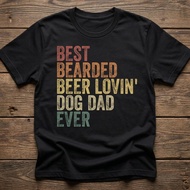 Bearded Beer Lovin' Dog Dad Shirt Funny Fathers Day Gift