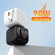 Elough 90W Super Fast Charging Type C USB Mobile Phone Charger With Retractable USB C Cable