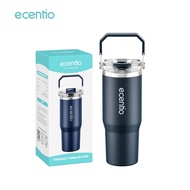 ECENTIO Blue Tumbler Minum Double Layer Stainless 900ml Premium Botol Air Aesthetic Besar