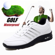 Xiaomi รองเท้ากอล์ฟกันน้ำของผู้ชาย,รองเท้ากีฬาเดินรองเท้าหนังไร้ปุ่มคุณภาพสูงสำหรับฝึกเล่นกอล์ฟ