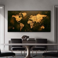 Vintage World Map Poster Canvas Painting Wall Art Print Quadro Picture Home Decor Painting A1