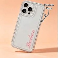 1 ชิ้น เคสโทรศัพท์ TPU นุ่มใสกันกระแทกแบบมินิมอลหลายสีที่ปรับแต่งลายเซ็นส่วนตัว รองรับ 11/12/13/14/1