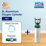 Aluminium Oxygen Tank 5L / 10L OR Steel Oxygen Tank 10L + Regulator + Nasal Oxygen Cannula