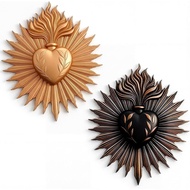 Wesiti 2 Pieces Sacred Hearts Wall Plaque Heart Box Ex Voto Prayer Holder Art Home Gothic Statue Wal