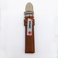 Swiss สายนาฬิกาหนังแท้ รุ่น ไม่เปื่อย สีดำและน้ำตาลขนาด 18 20 22 24 mm. สำหรับผู้หญิง ผู้ชาย