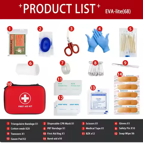 Portable Emergency Medical First Aid Bag Kit For Household Outdoor Travel Camping Medicine Survival 