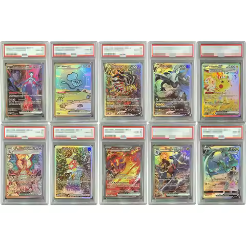 Diy PTCG P.M. Pikachu Garchomp Moltres Rayquaza Magikarp Mewtwo Rating Collection Cards Self made Co
