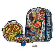 Teenage Mutant Ninja Turtles 5 PC Backpack Set, Raphael, Leonardo, Donatello, & Michelangelo 16” Sch