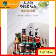 [in stock] Yikeke Rotating Spice Rack Kitchen Countertop Multifunctional Soy Sauce Seasoning Storage