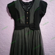 [D002] Preloved Dress Hitam Pita Axes Femme