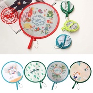 Pocket Fan Cute Cartoon Folding Fan Portable Hand Fans Small Fan Mini Pocket Fan Cloth Pet E9i4