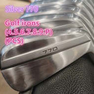 Men's New 770 Golf Club Silvery 770 Golf Iron 5th Generation 7-Piece 4-9P Flex Steel/Graphite Shaft,
