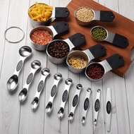 -16Pc Magnetic Stainless Steel Measuring Cups & Spoons Set 7 Heavy Duty Cups8 Double Sided Spoons wi