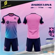 Áo Đá Banh CLB Barca Hồng SV 2024 Mới Nhất - Áo Bóng Đá Nam Nữ Thun Lạnh Mát Mẻ