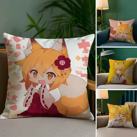 The Helpful Fox Senko San Cartoon Pillow Case Anti-dustmite Pillowcase Invisible zipper silky short 