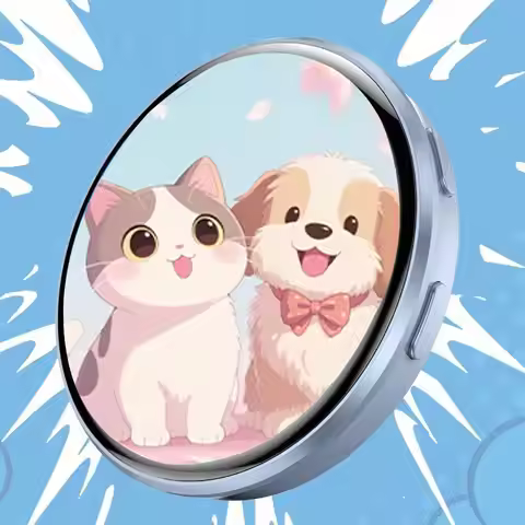 Cartoon Round Anime E-Badge Pin 1.7 Inch LED Display Cyberpunk Dynamic Anime Brooches Custom Funny B