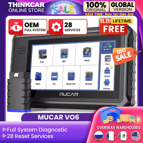 MUCAR VO6 OBD2 Automotive All System Diagnostic Tool Code Reader Key Programmer Auto Vin with 28+ Re