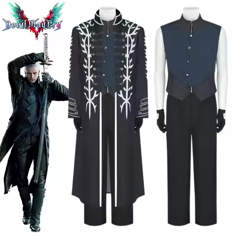 Vergil Cosplay Game Nelo Angelo Costume Wig Vergil Cosplay Uniform Halloween Carnival Party Fantasy