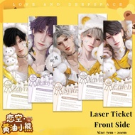 Love and Deepspace Butter Bear Ticket 7x20cm Collection Rafayel, Xavier, Zayne, Sylus Holographic Ha