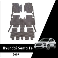LT Car Floor Mat for Hyundai Santa Fe 2019 2020 6 Seater 7 Seater Leather Waterproof Car Matting Aut