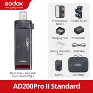 Godox AD200Pro II TTL 2.4G แฟลชกระเป๋ากล้องไร้สายเข้ากันได้กับ Nikon Canon Sony Fuji Olympus