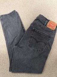 二手 美國購買 Levis Levi‘s 512 Jeans  紅旗單R  灰黑色 彈性 修腳 牛仔褲  W38 x L32