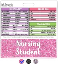Plifal LAB Values Reference Card with Nursing Student Badge Buddy - Horizontal LAB Ranges Draw Medic